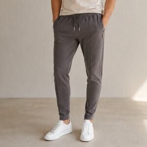 Raith Soho Pants Unisex Mens M Dark Gray Soft Fleece Ankle Zip Tapered